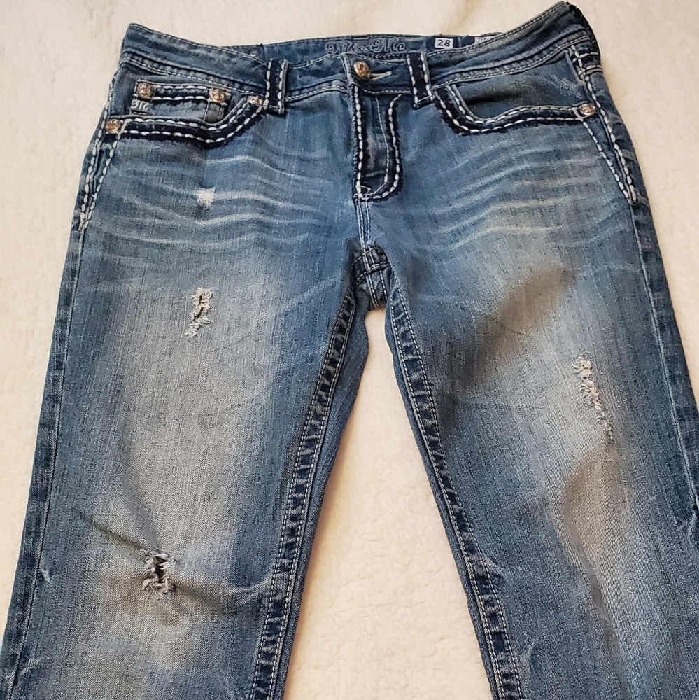Miss Me cropped Jean's Sz 28